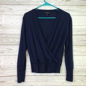 J.Crew merino wrap sweater navy blue medium